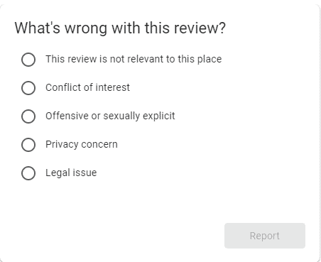Google review questions