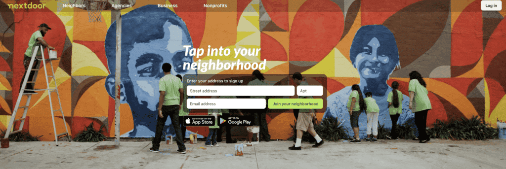 Nextdoor homepage.