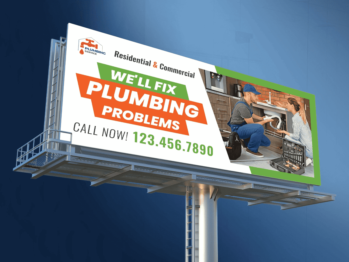An ad for a plumbing billboard.