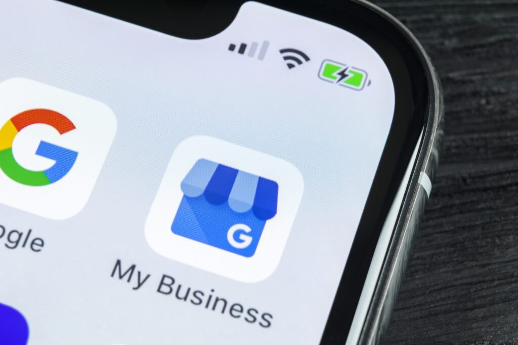 Google My Business multiple locations on a phone.
